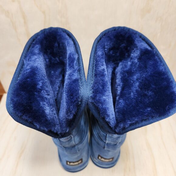 LAMO Blue Shearling Suede Faux Fur Warm Winter Boot Women 5 - Picture 4 of 13